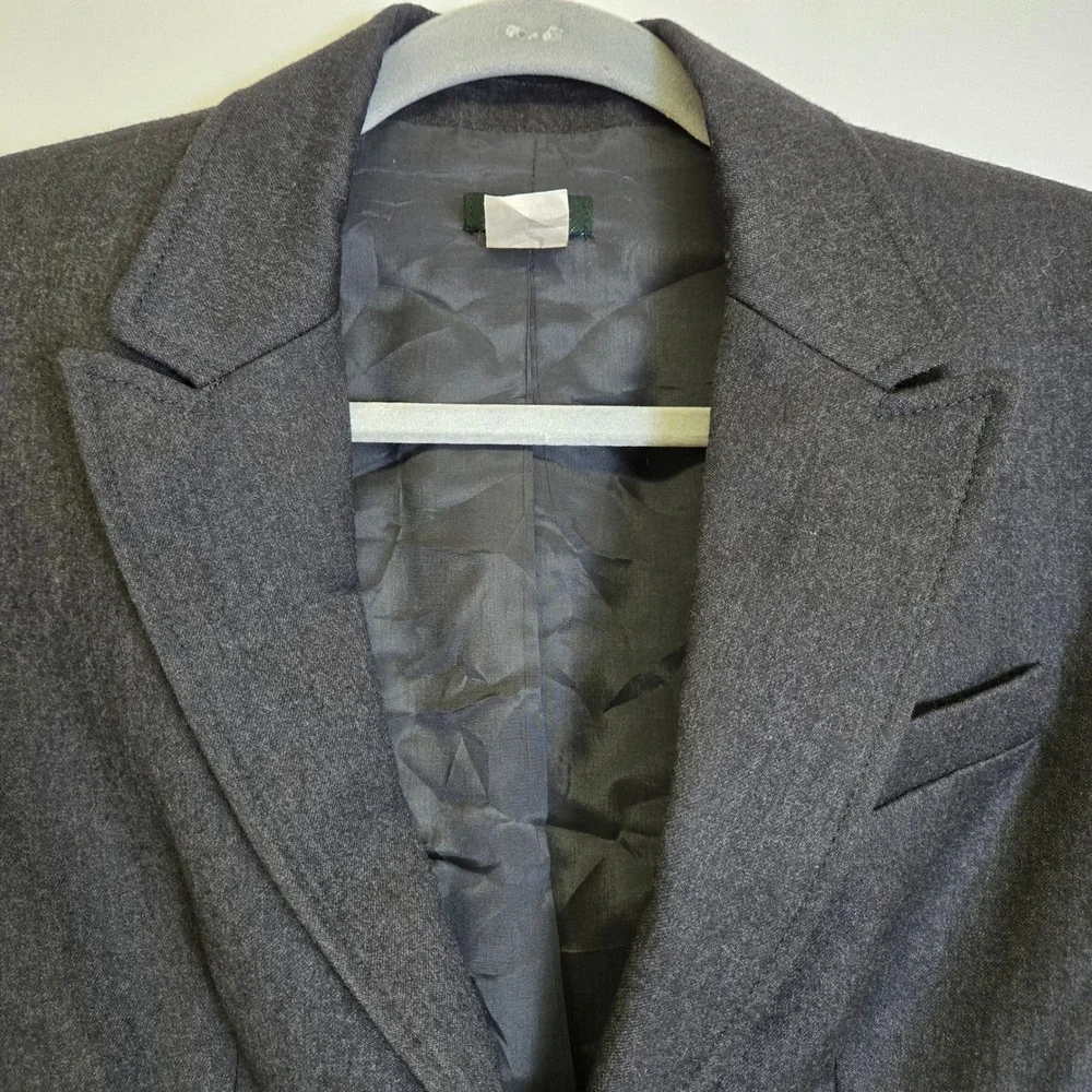 J. Crew Single Button‎ Wool Blazer, Gray, Size 6, 77824, 2006 y2k Dark Academia